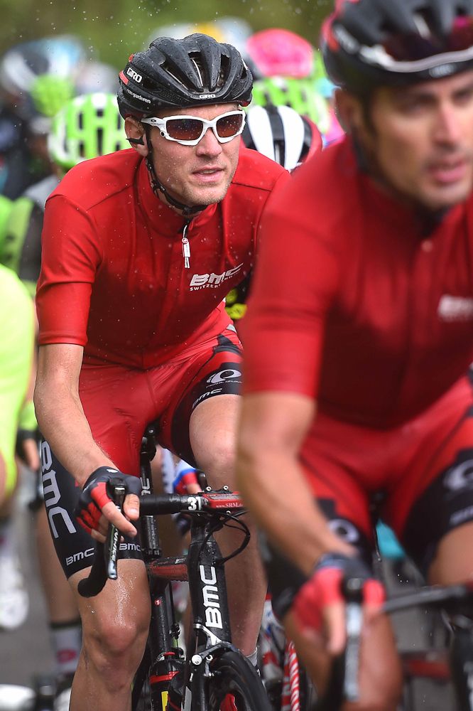 Tejay van Garderen dressed for the weather.