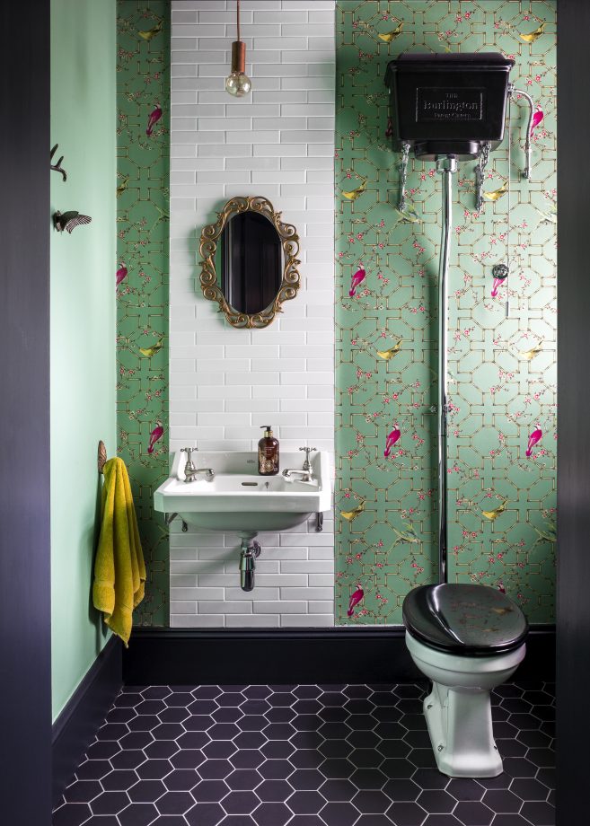 chintzy bathroom wallpaper
