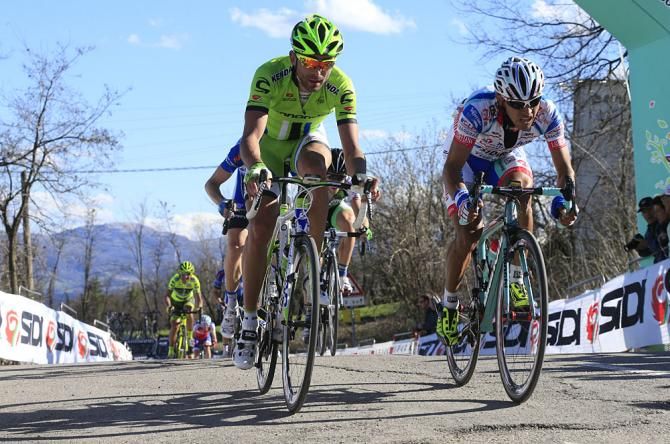 Moreno Moser (Cannondale) and Miguel Angel Rubiano Chavez (Androni Giocattoli)
