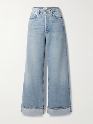 Celana Jeans Wanita Berpinggang Tinggi dan Lebar