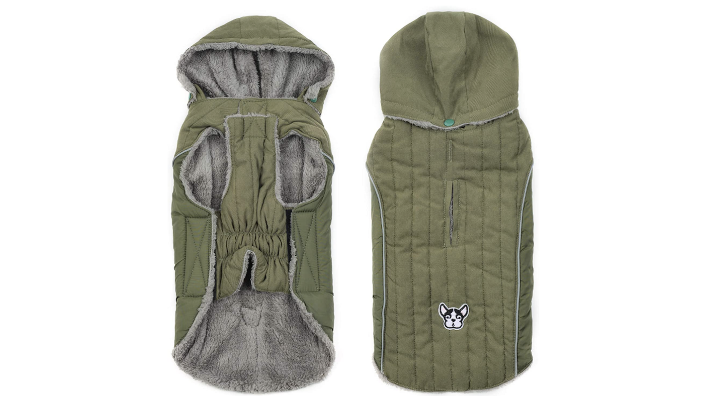 Ctomche winter dog coat with harness hole
