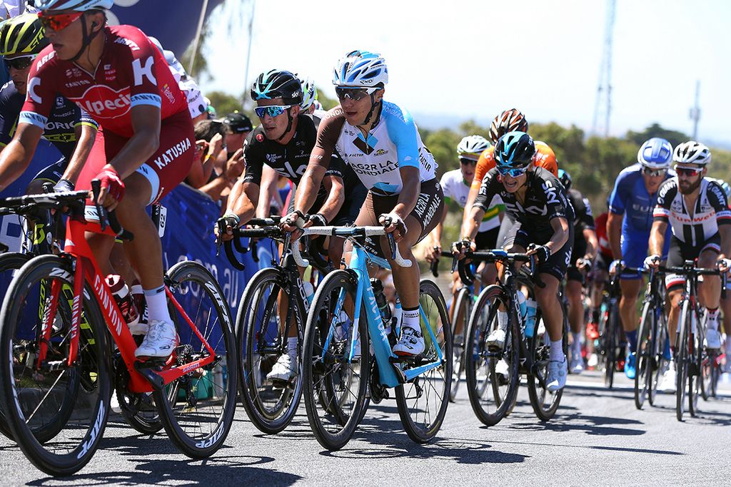Domenico Pozzovivo (AG2R La Mondiale) in the front group
