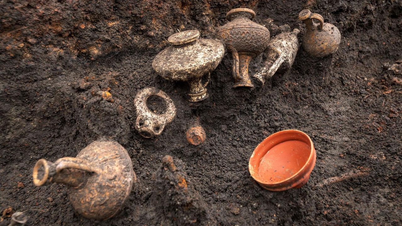 The burial dates to about 2,000 years ago.