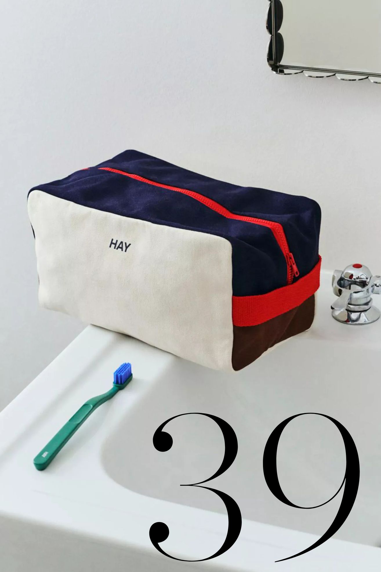 HAY, Branded Color-Block Cotton Wash Bag