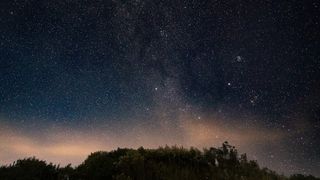 A photo of the milky way taken with the Sony E 11m f/1.8 lens