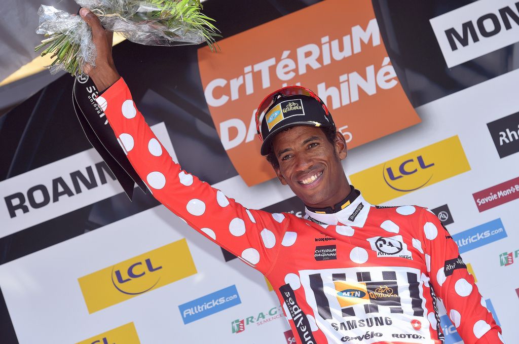 Daniel Teklehaimanot won the KOM classification at the 2015 Dauphine. He went on to wear the same jersey at the Tour one month lateer