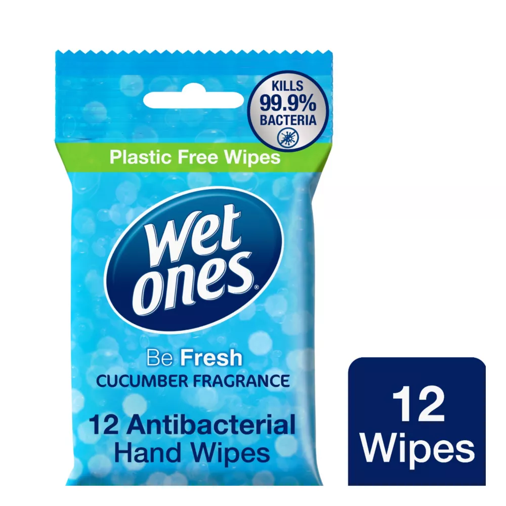 Wet Ones Be Fresh Biodegradable Antibacterial Hand Wipes 12 Pack