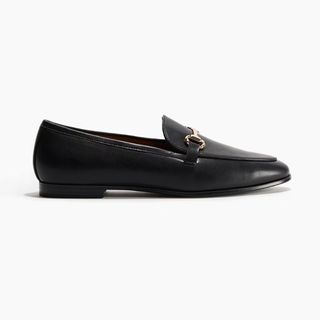 H&M black loafer with gold buckle