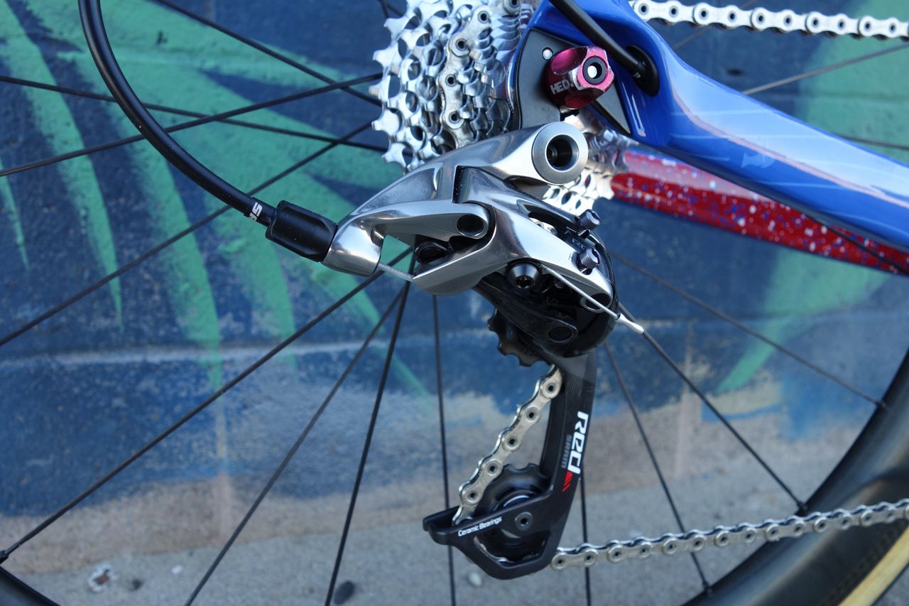 SRAM Red mechanical shifting keeps Huff in the right gear