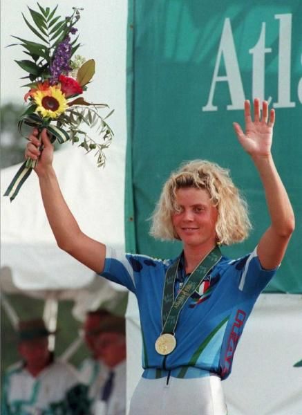 1996 Olympic mountain bike race gold medal winner Paola Pezzo (Italy)