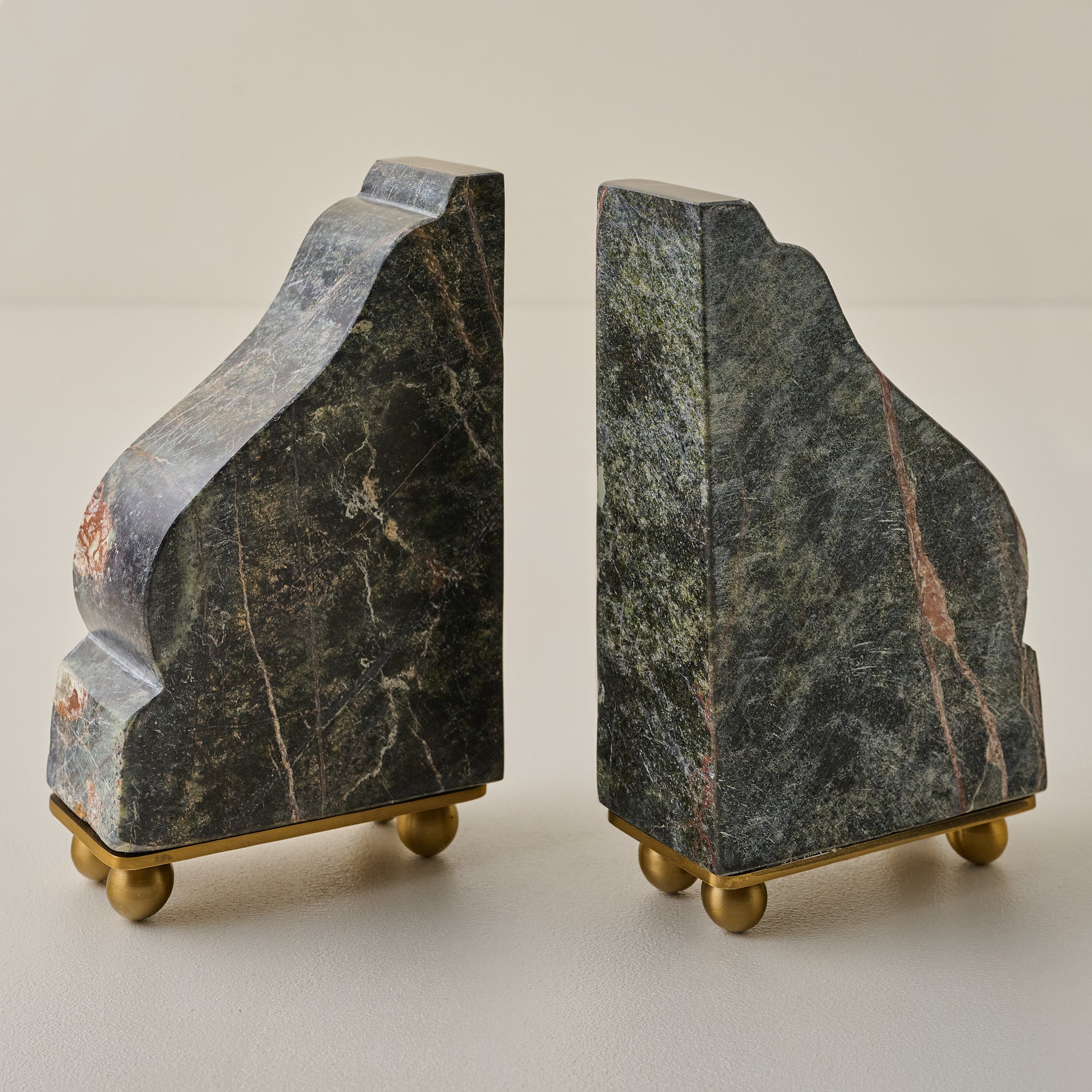 Henry Marble and Brass Bookends