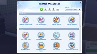 All infant milestones in The Sims 4: growing together