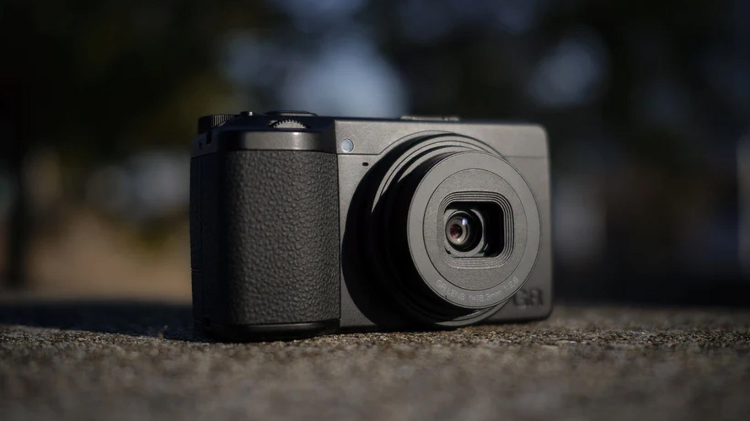 Ricoh GR IV Monochrome compact camera outdoors