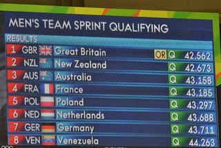 Great Britain qualify fastest in the men's team sprint, Rio 2016 Olympic Games
