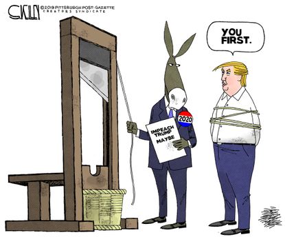 Political Cartoon U.S. Democrats Impeach Trump Maybe You First