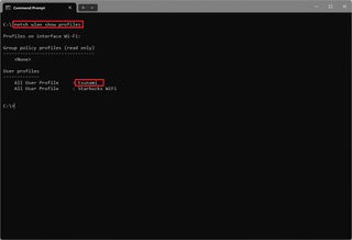 Show Wi-Fi profiles with netsh