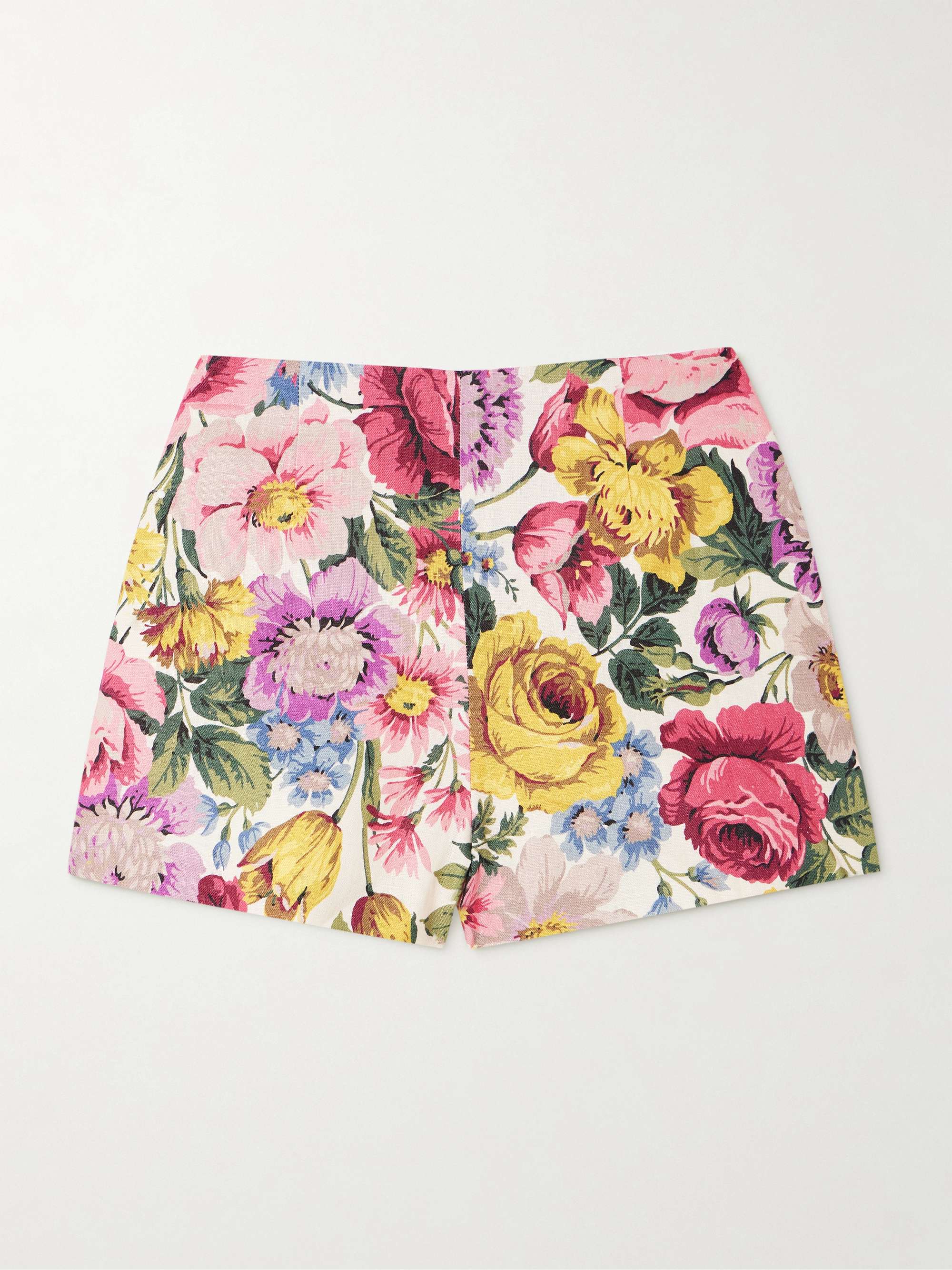 Lila Floral-Print Linen Shorts