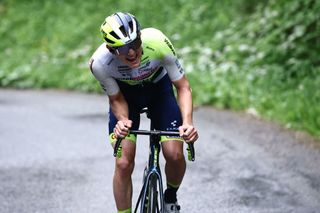 Georg Zimmermann on the way to winning stage 6 of the Critérium du Dauphiné 2023