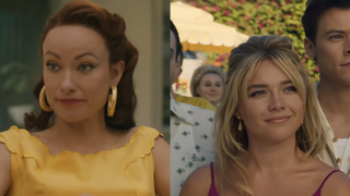 Olivia Wilde and Florence Pugh side by side from Don't Worry Darling