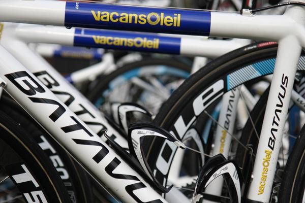 Vacansoleil's bikes all lined up and ready for the race, although the road bikes won't be seen until Sunday's 202 kilometre stage two.