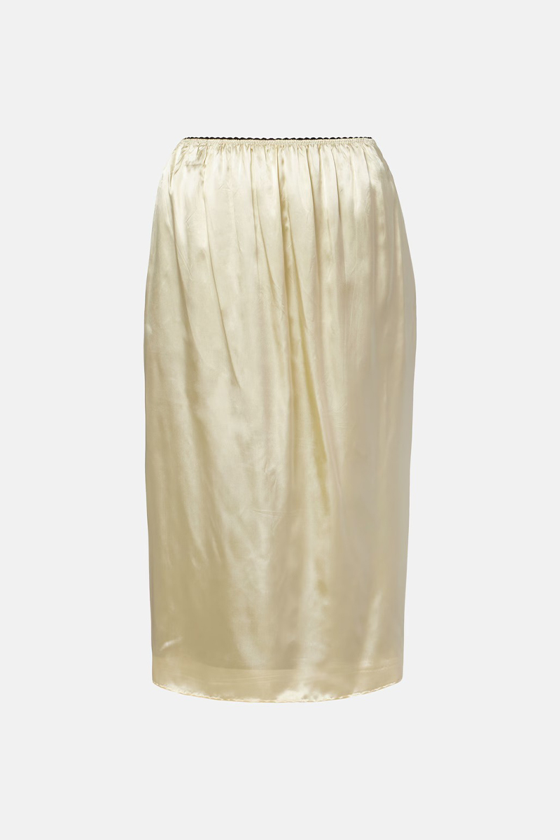 Silk-Blend Satin Slip Skirt