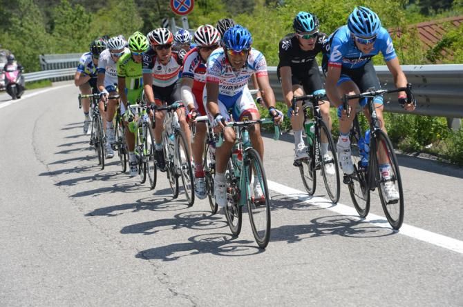 Jackson Rodriguez (Androni Giocattoli) and Ramunas Navardauskas (Garmin-Sharp) at the front of the break