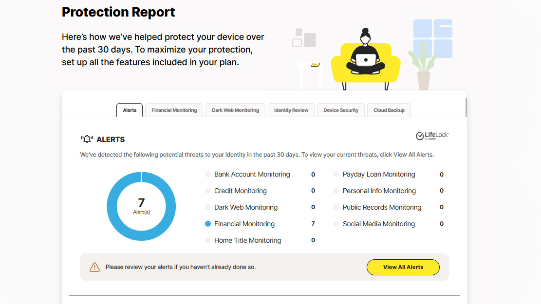 Screenshot of the LifeLock web interface