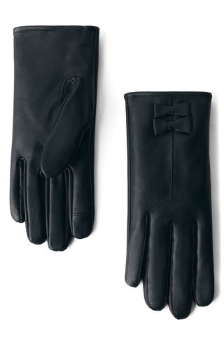 Leather Bow Gloves