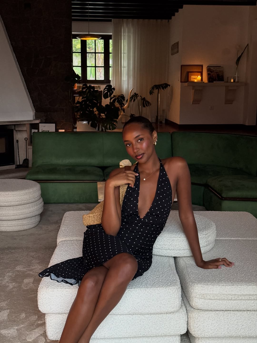 Rayan Xasan with glowing skin and berry-toned lips