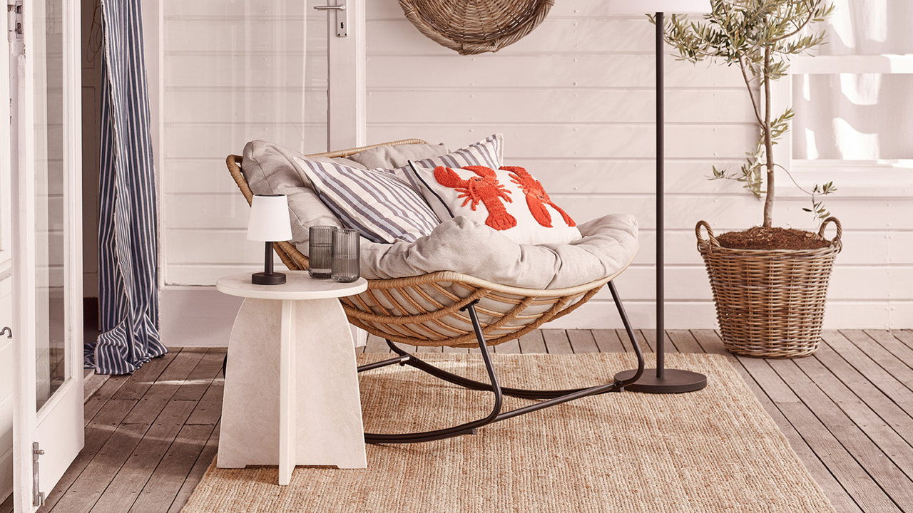 Beige Mykonos Rocking Chair