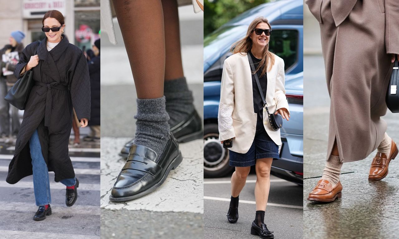 Image of women wearing socks with loafers