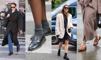 Image of women wearing socks with loafers