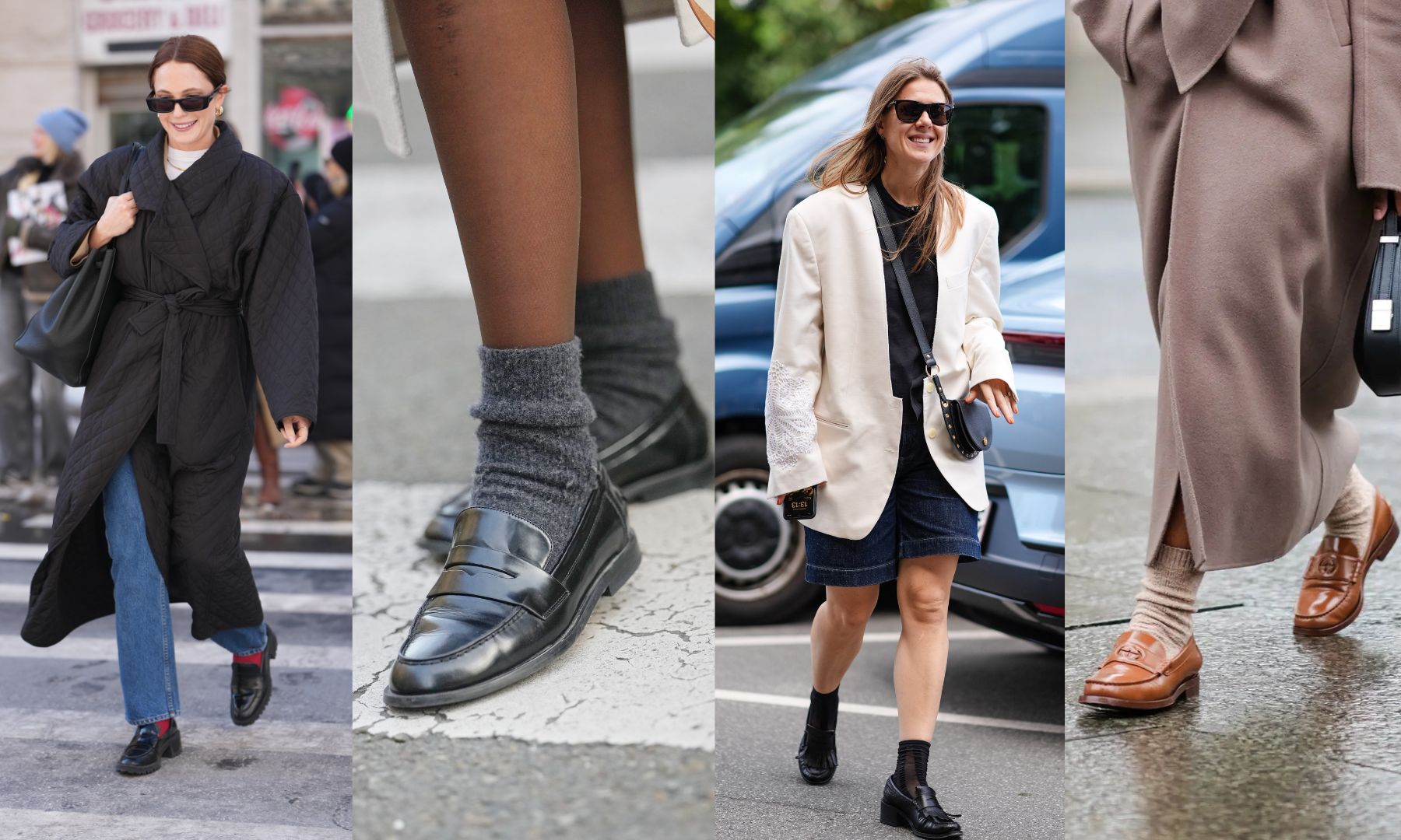Image of women wearing socks with loafers