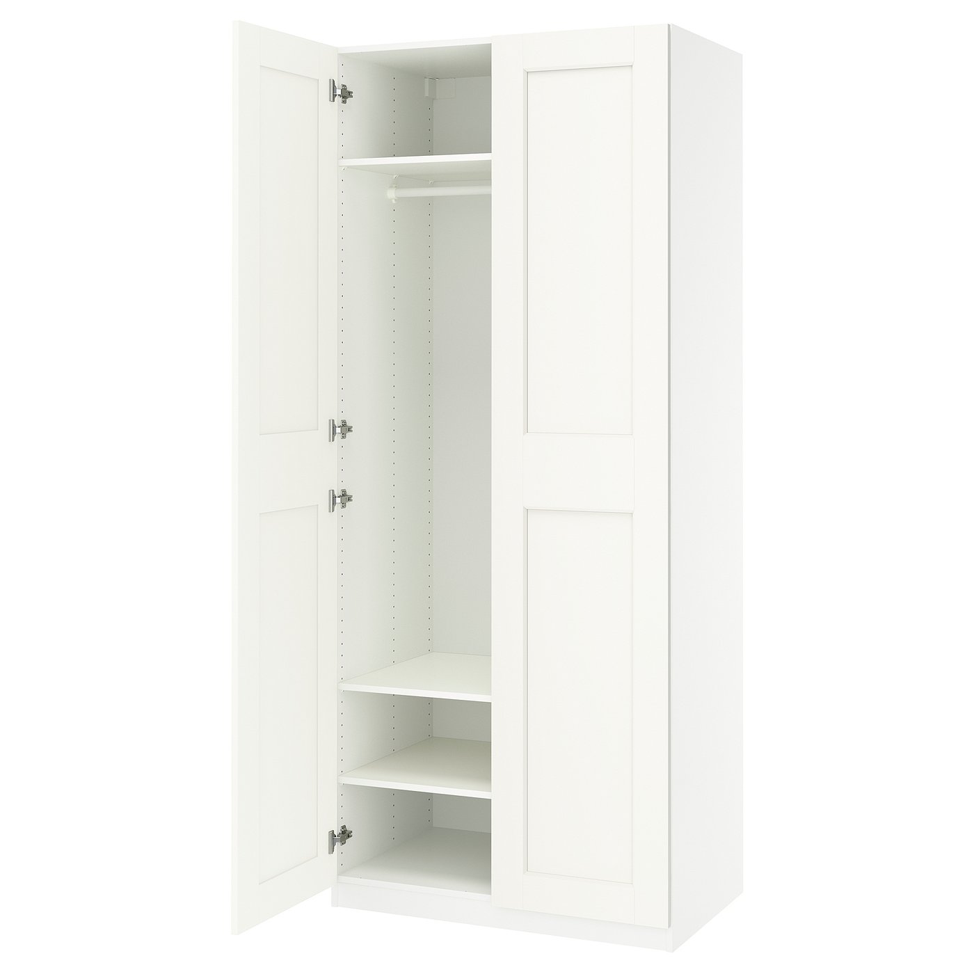 Pax / Grimo Wardrobe Combination - White/white 39 3/8x23 5/8x93 1/8 "