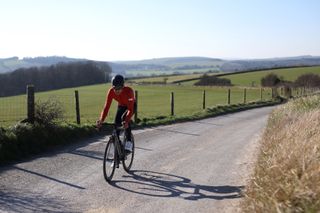 Image shows a rider on an endurance bike ride.