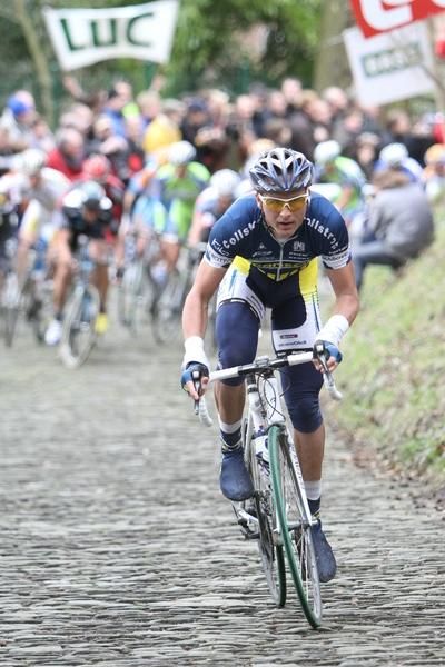 Johnny Hoogerland (Vacansoleil) pins it