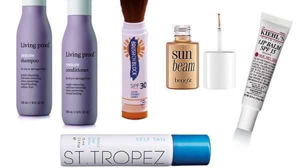 vacation and travel beauty essentials products for skin hair makeup
