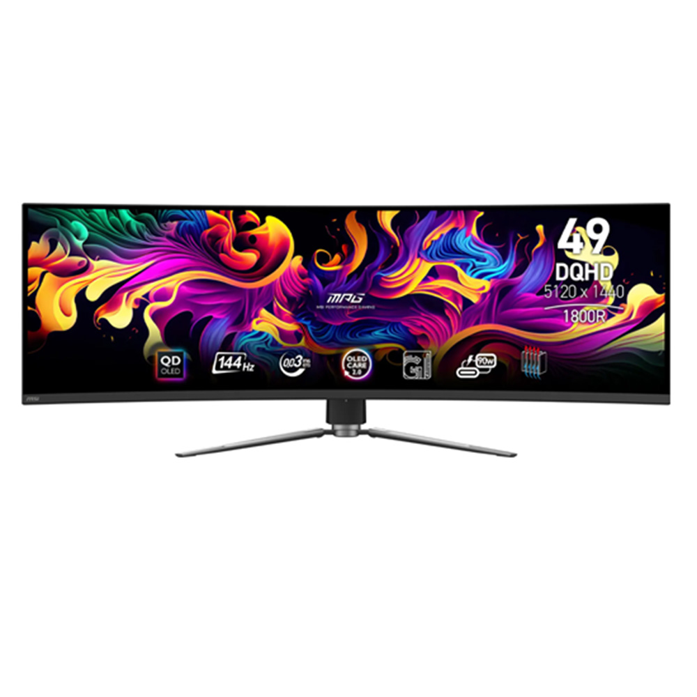 An MSI gaming monitor against a white background