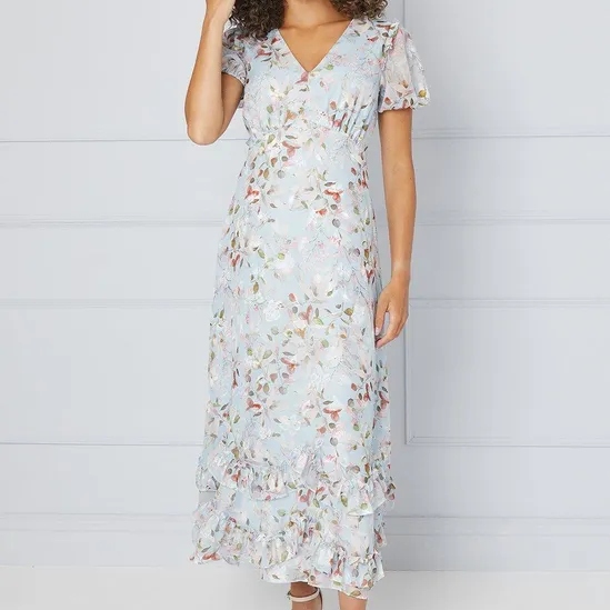 Wallis Floral Wrap Midi šaty