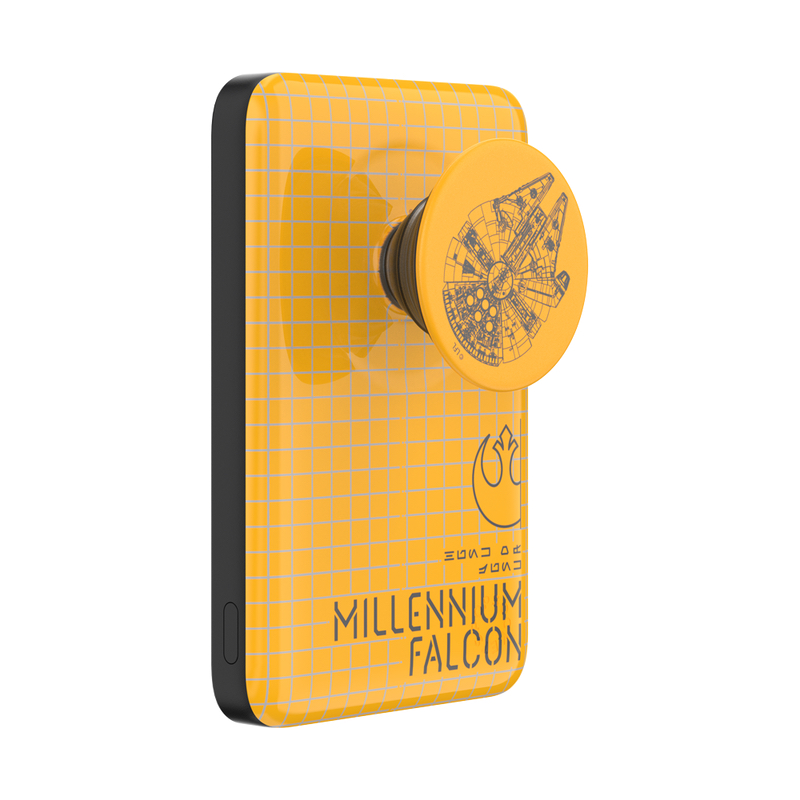 A yellow Millennium Falcon MagSafe PowerPack