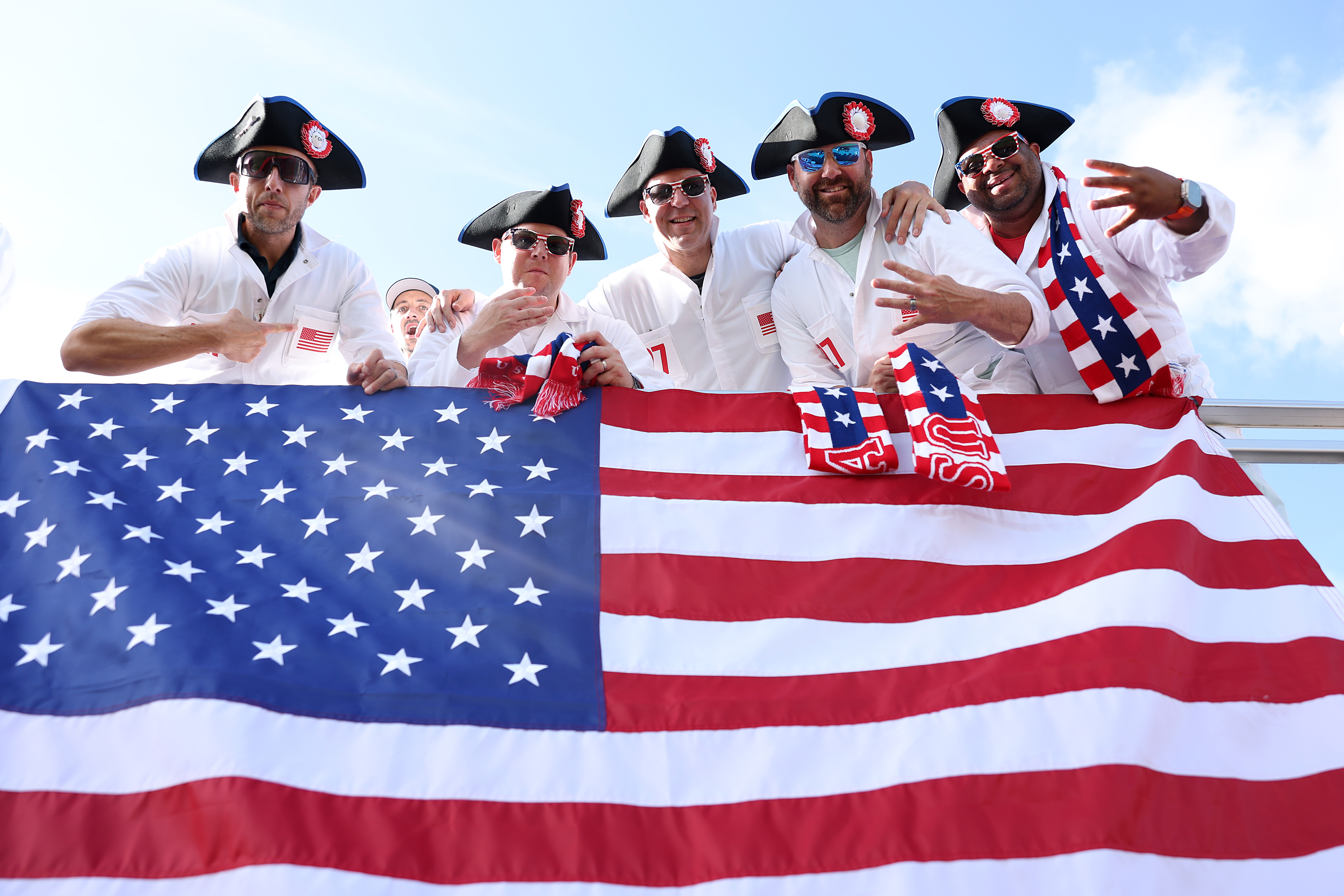 Fans on the 1st tee at the 2025 Ryder Cup