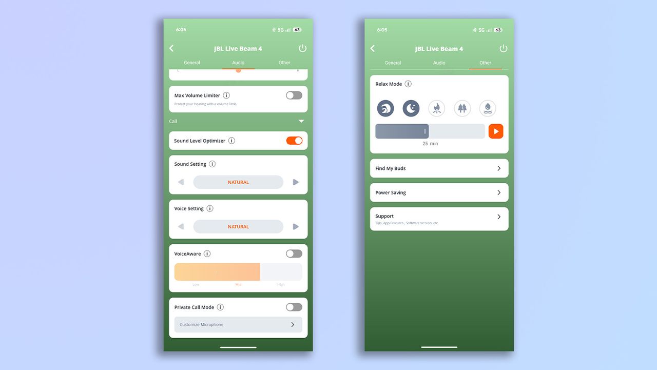 JBL Headphones app screenshots