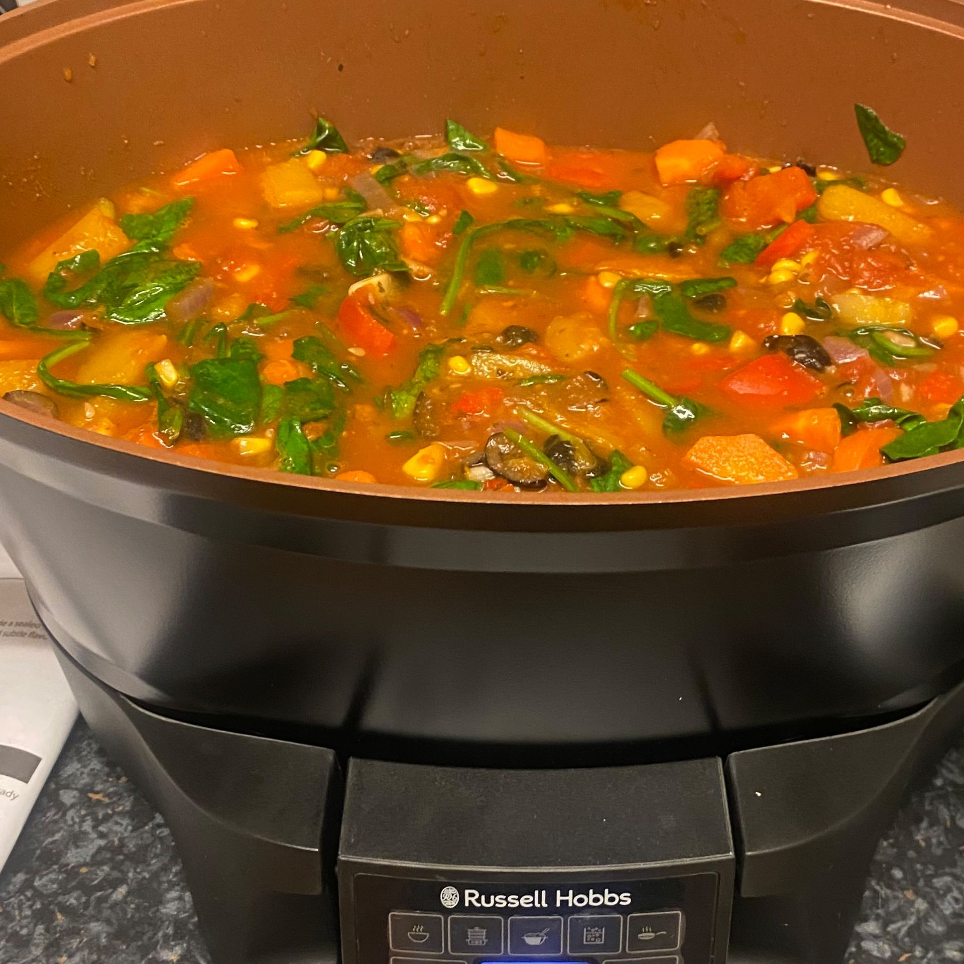 Image of a Russell Hobbs multicooker making a stew