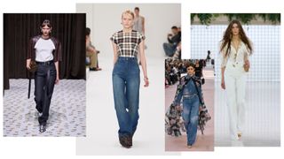 the high rise denim trend at Jil Sander, Acne Studios, Chanel, Chloé Spring 2025 shows