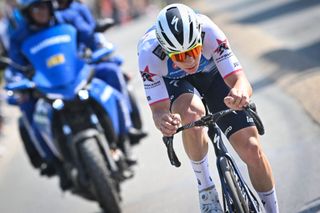 Belgian Remco Evenepoel of QuickStep Alpha Vinyl pictured in action during the LiegeBastogneLiege one day cycling race 2575km from Liege to Liege Sunday 24 April 2022 in Liege BELGA PHOTO ERIC LALMAND Photo by ERIC LALMAND BELGA MAG Belga via AFP Photo by ERIC LALMANDBELGA MAGAFP via Getty Images