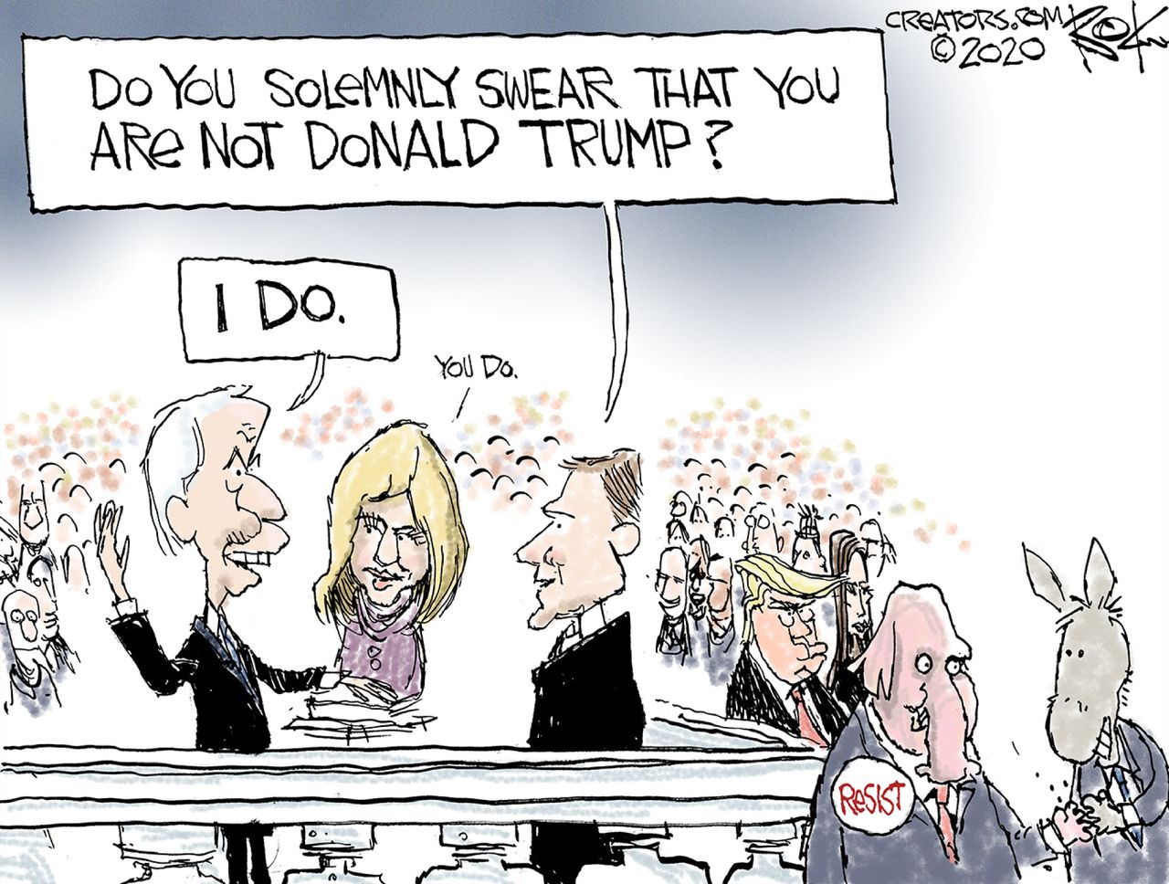 Political Cartoon U.S. Biden presidency Trump