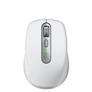 The Logitech Anywhere 3 wireless mouse in white against a white background