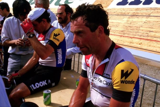 Bernard Hinault after the 1985 Giro team time trial. He would go onto win the race overall