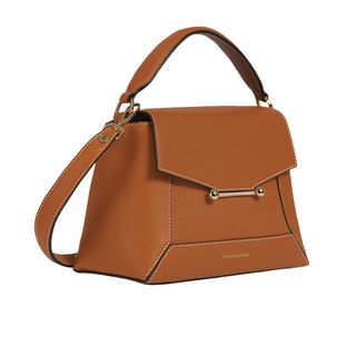 strathberry mini structured bag with grab top handle and long strap