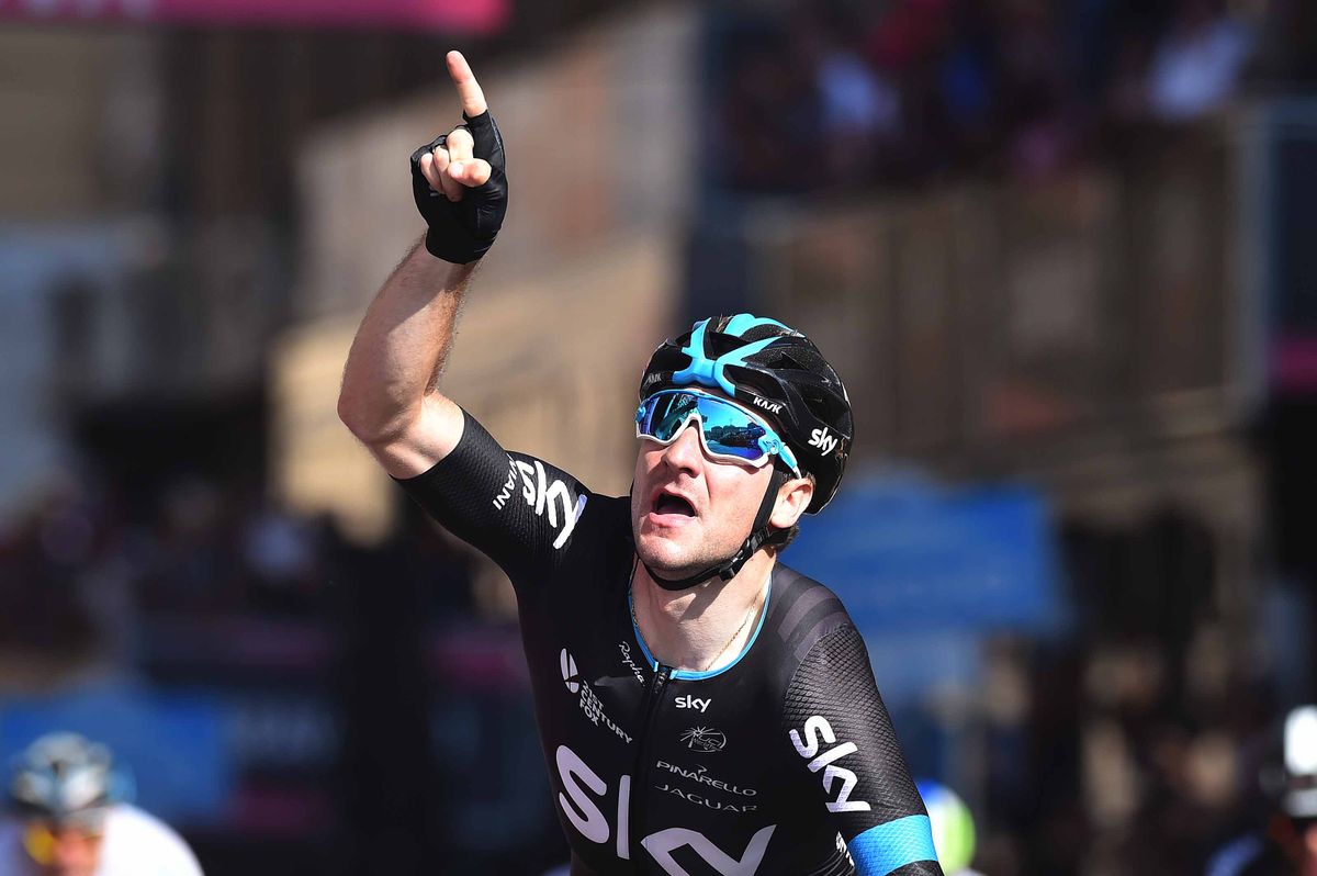 Elia Viviani (Team Sky) wins his first Grand Tour stage at the 2015 Giro d'Italia